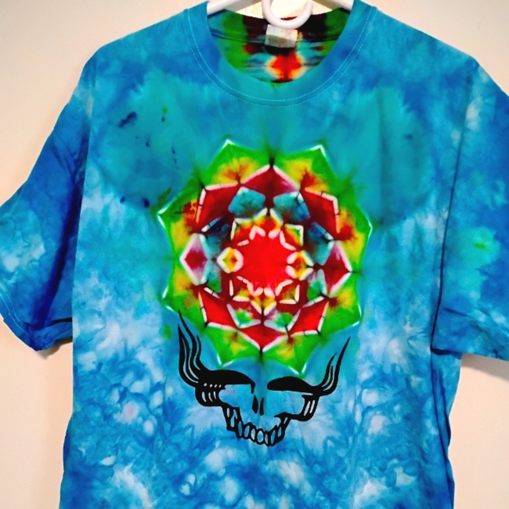 Port and Company Graphic Blue and Green Tee